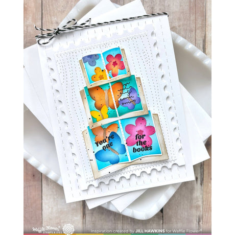 Waffle Flower Open Book Trio Coloring Stencil