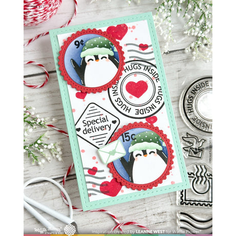 Waffle Flower Nesting Postage Collage Stamp Set