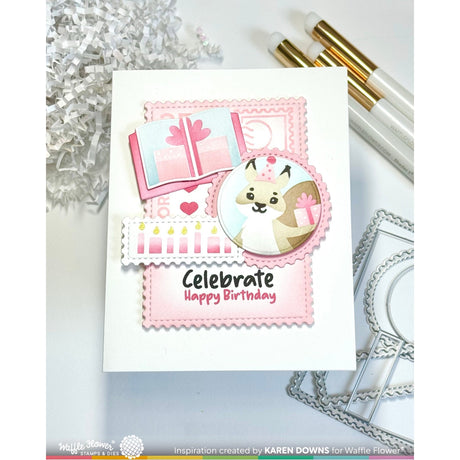 Waffle Flower Open Book Trio Birthday Stencil