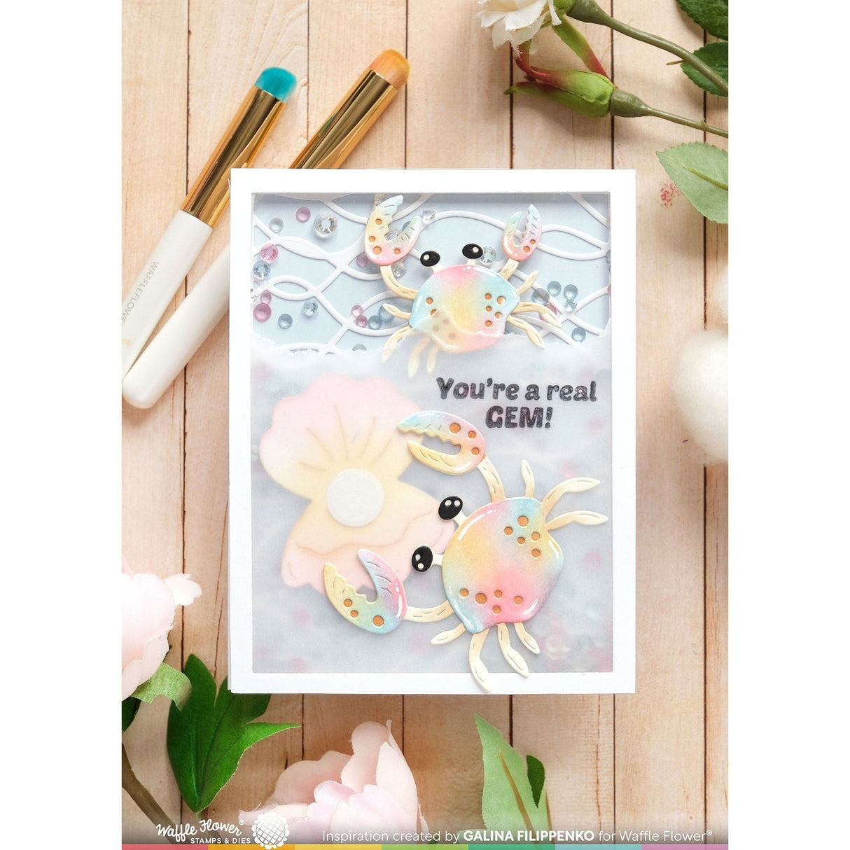 Waffle Flower Seashell Frame Die