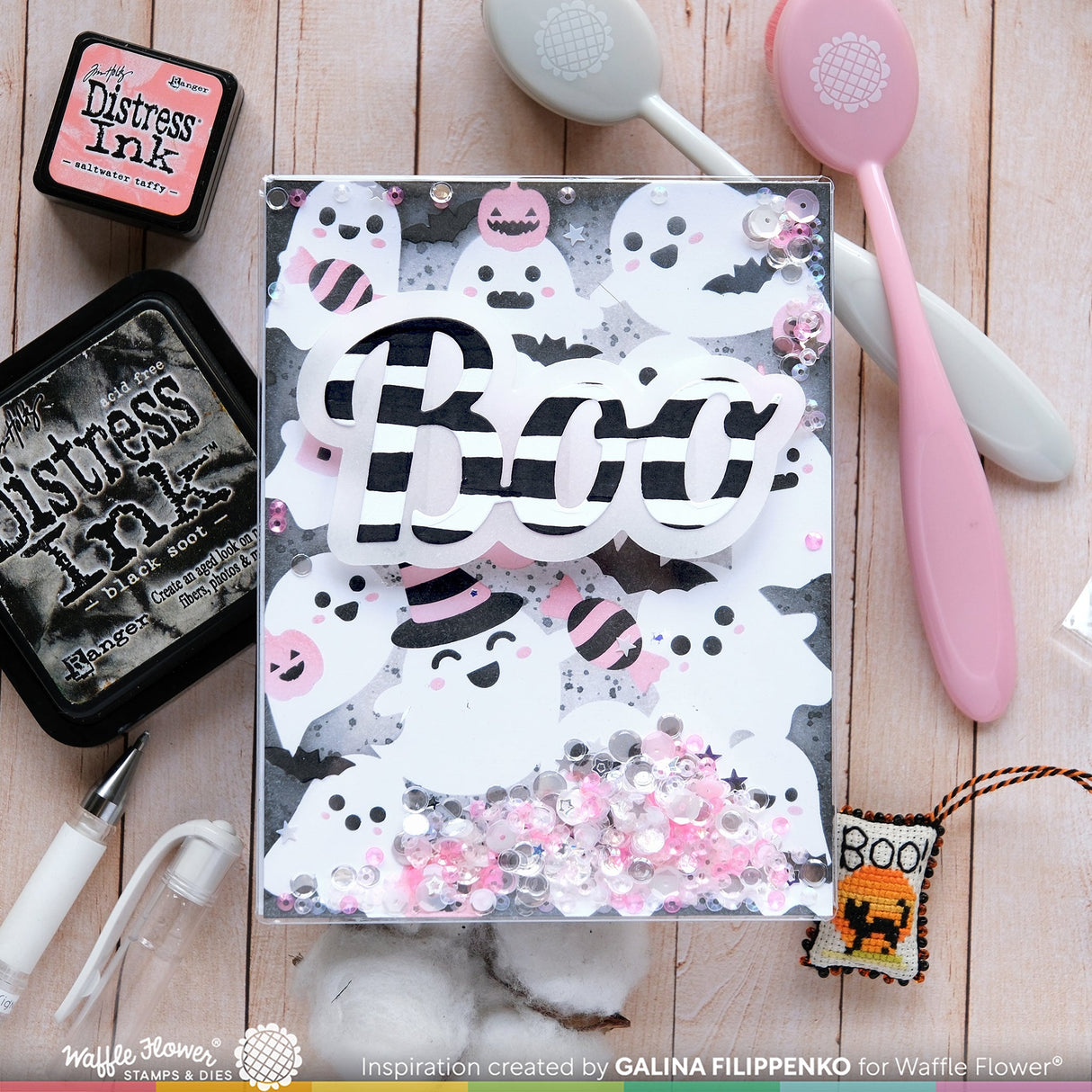 Waffle Flower Sweet Ghosts Background Stencil