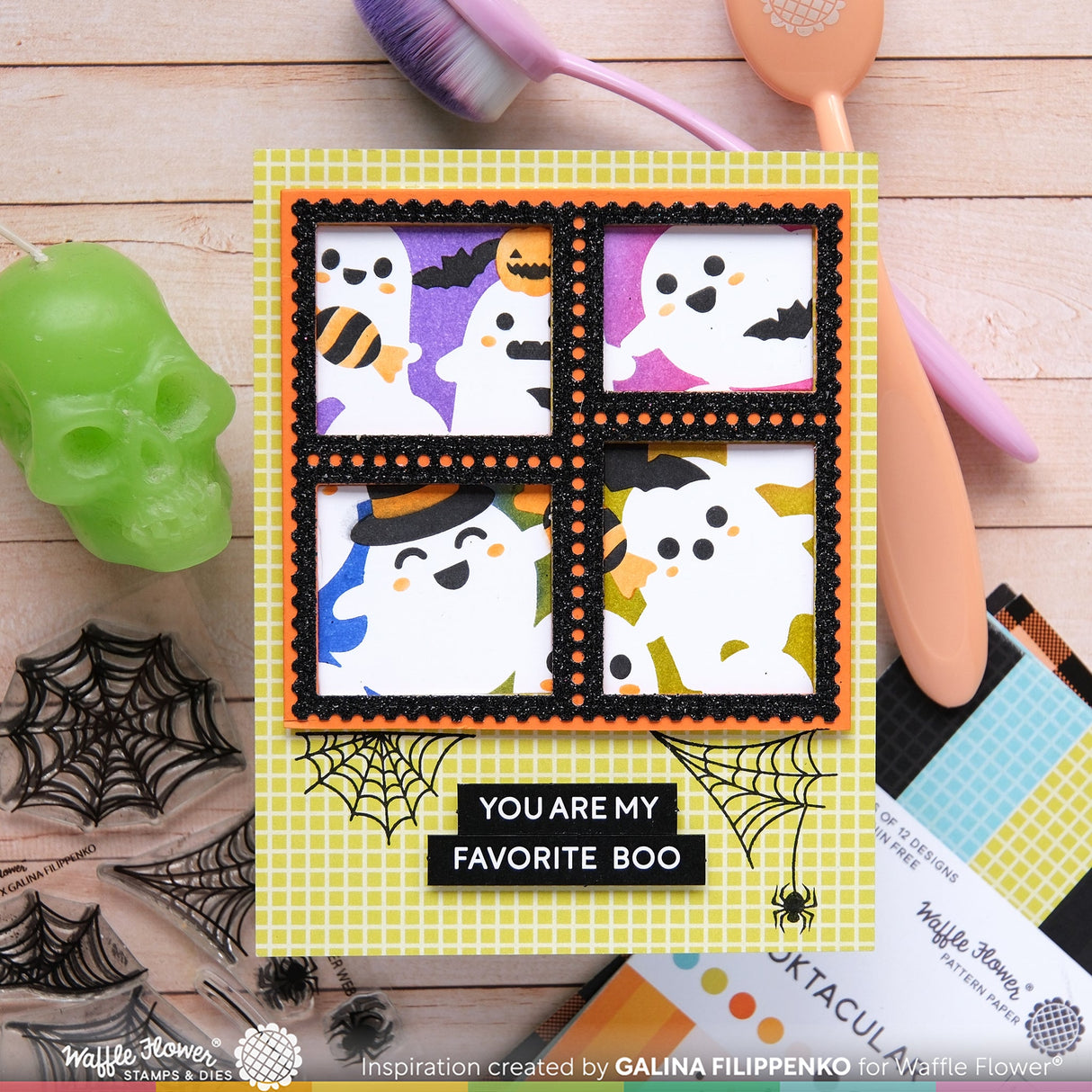 Waffle Flower Sweet Ghosts Background Stencil