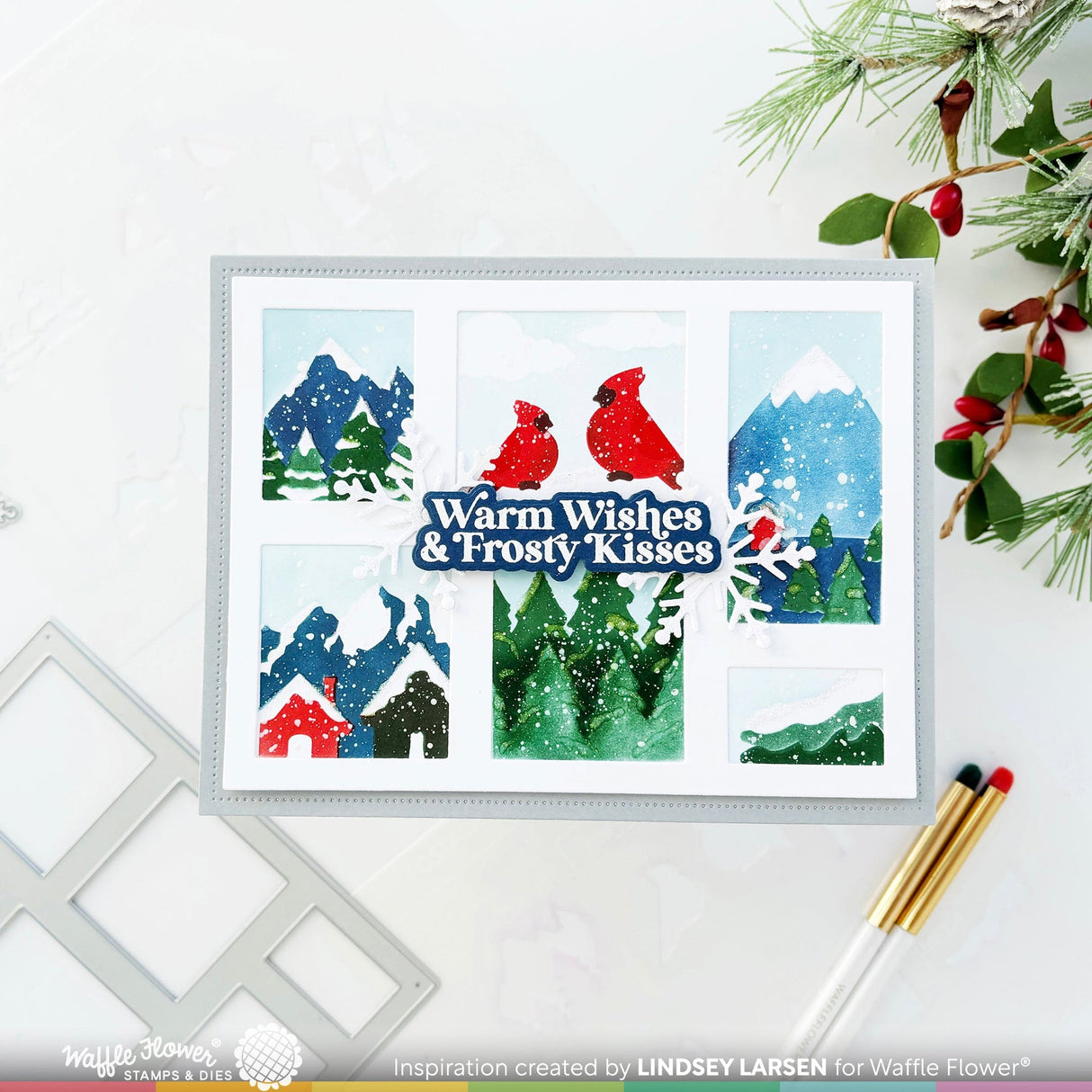 Waffle Flower Snow Cheer Sentiments Combo