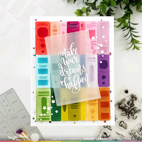 Waffle Flower Bookshelf Panel Coloring Stencil