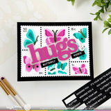 Waffle Flower Postage Collage Butterfly Stencil