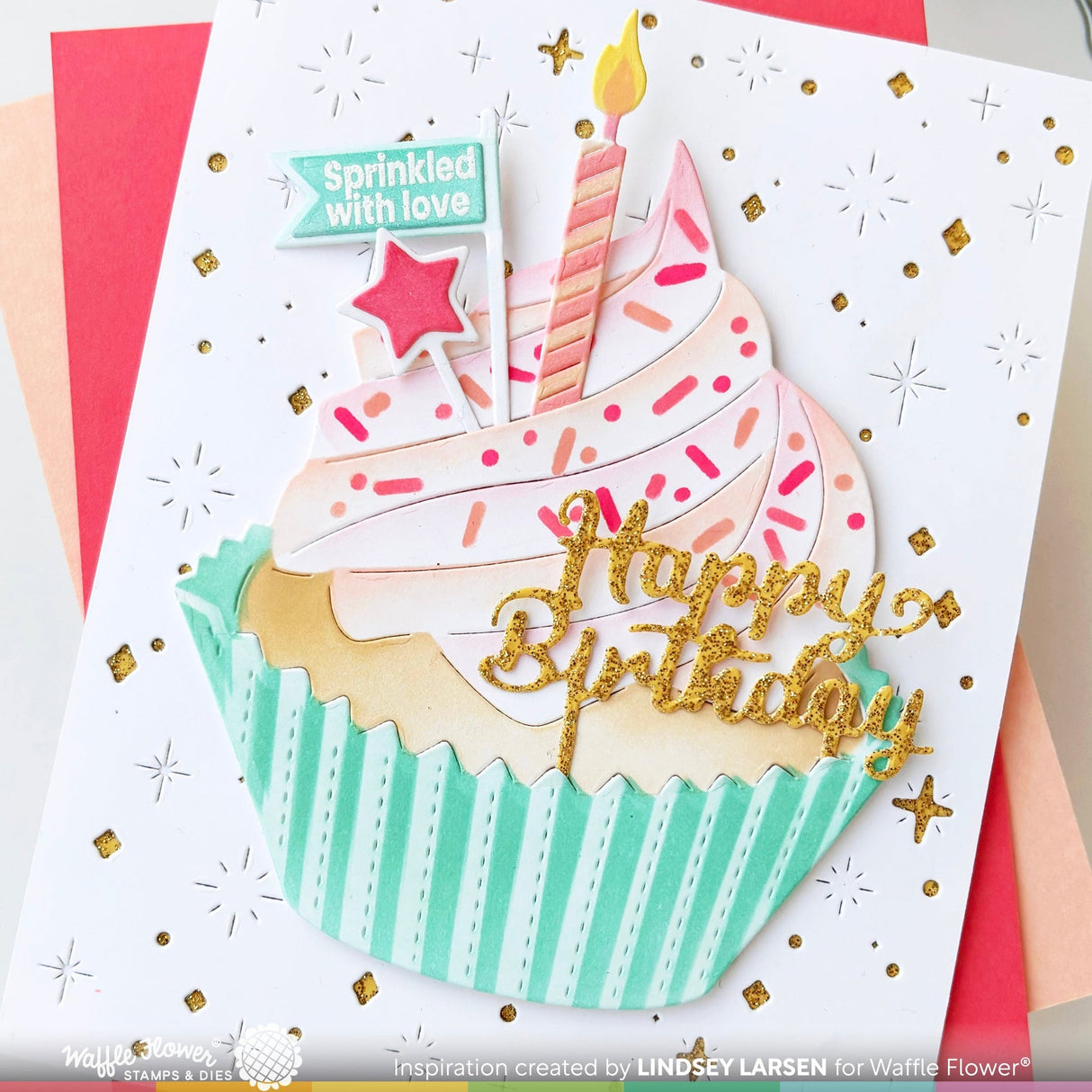 Waffle Flower Cupcake Topper Additions Stamp Set