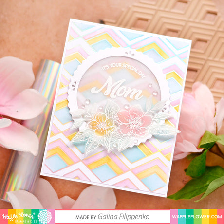 Waffle Flower Pinking Circle Frames Die