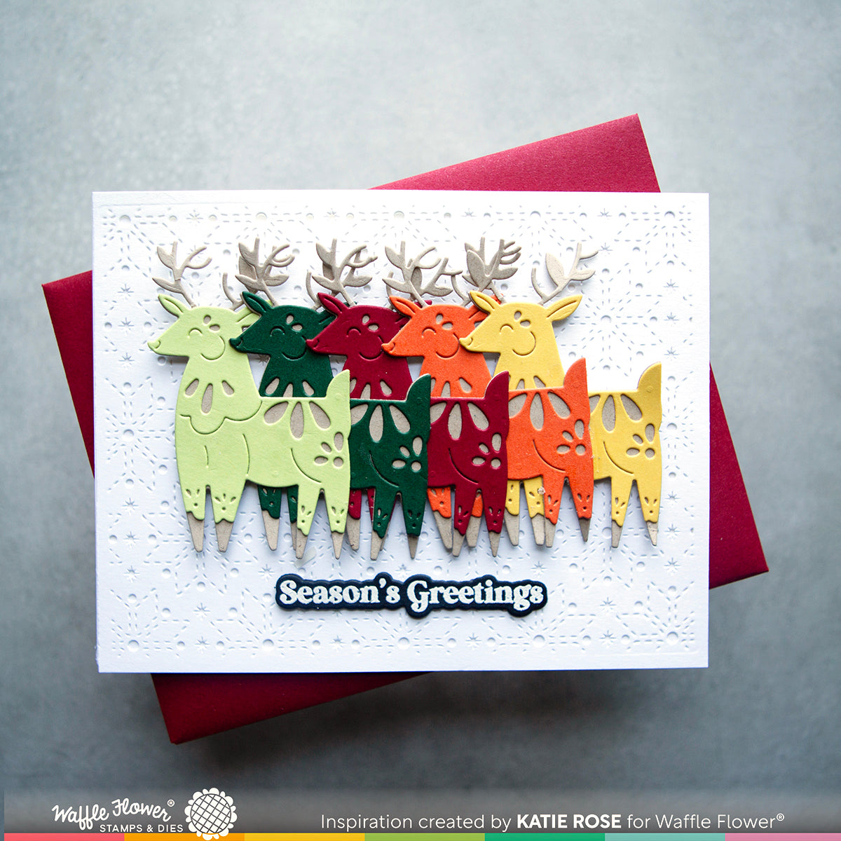 Waffle Flower Folk Art Reindeer Die