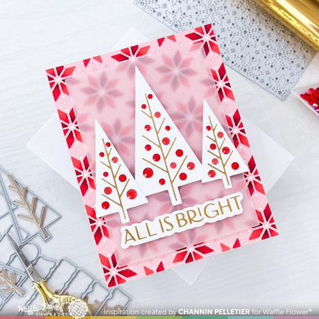 Waffle Flower Folk Art Background Die