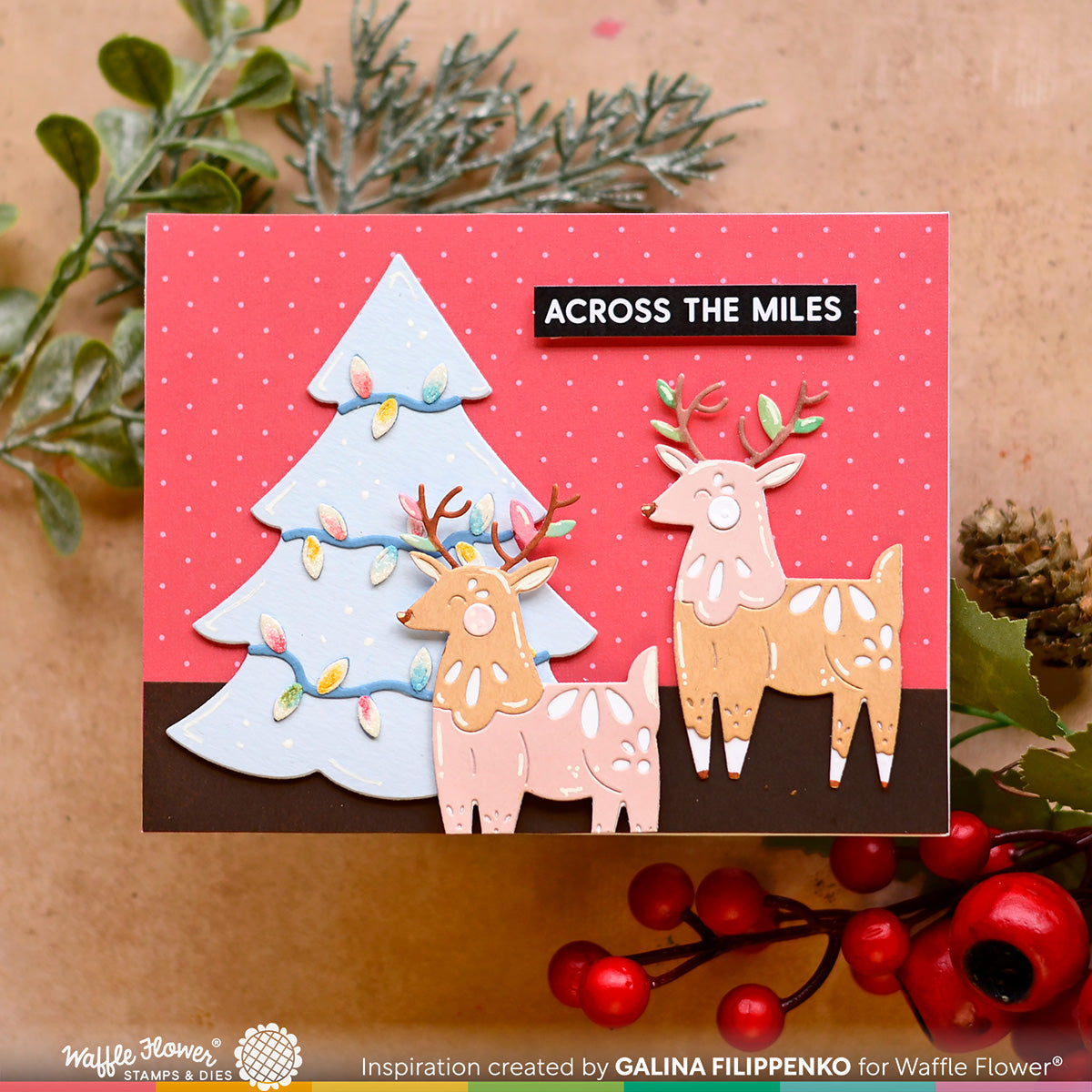 Waffle Flower Folk Art Reindeer Die