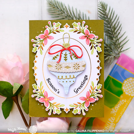 Waffle Flower Folk Art Frame Foil Plate