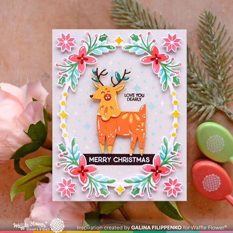 Waffle Flower Folk Art Reindeer Die