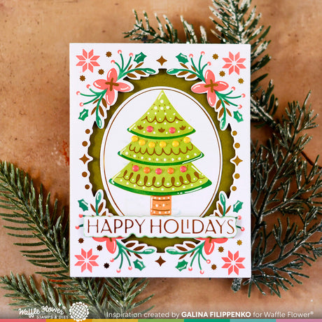 Waffle Flower Elegant Christmas Foil Plate