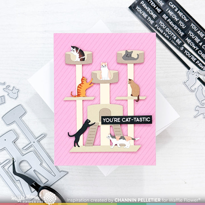 Waffle Flower Cat Tree House Die Set