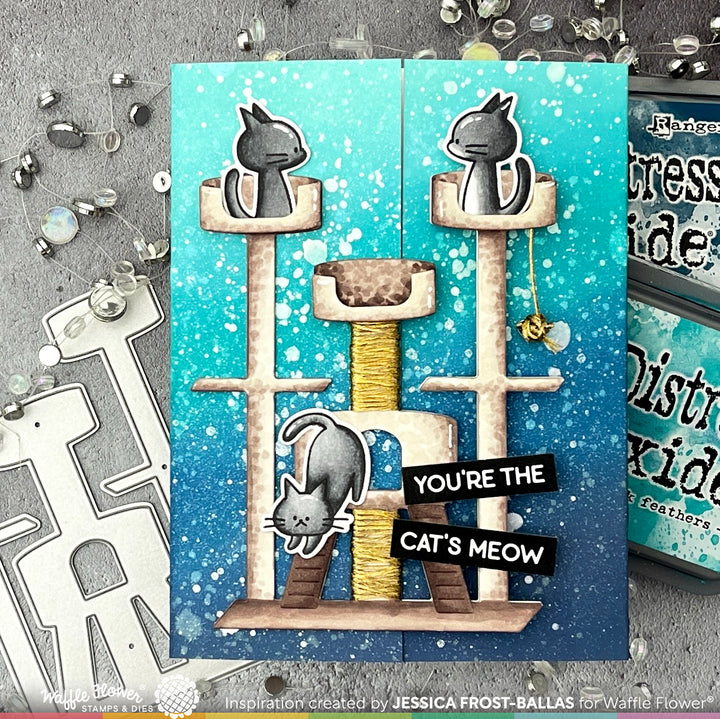 Waffle Flower Cat Tree House Die Set