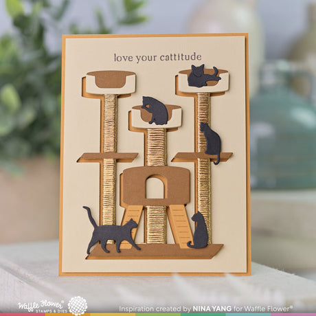 Waffle Flower Cat Tree House Die Set