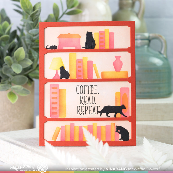 Waffle Flower Simple Shelves Stencil Duo