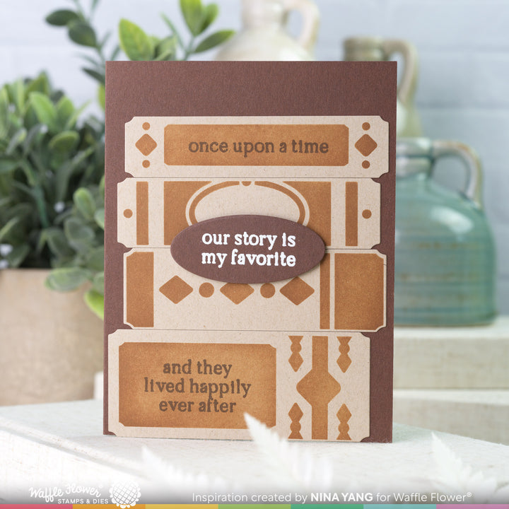 Waffle Flower Simple Books Stencil