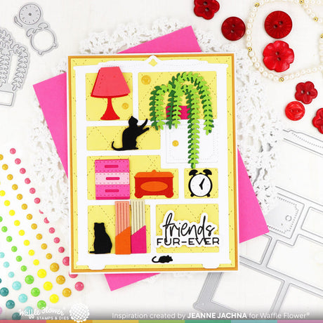 Waffle Flower Purrfect Sentiments Matching Die Set