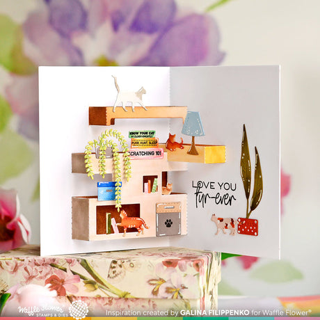 Waffle Flower Inside Pop-up Shelves Die