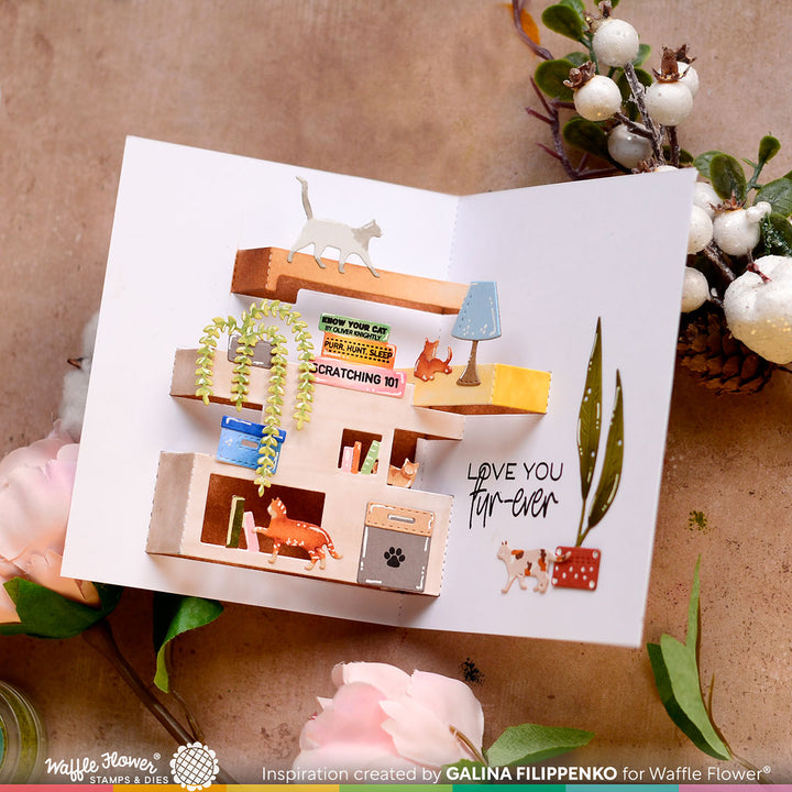 Waffle Flower Inside Pop-up Shelves Die