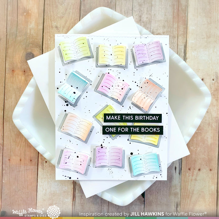 Waffle Flower Two-tone Books Stencil