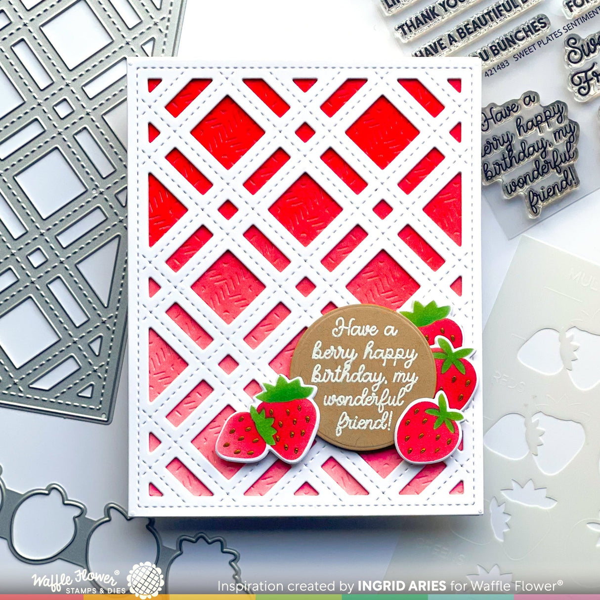 Waffle Flower Sweet Plates Sentiments and Dies Bundle