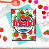 Waffle Flower Strawberries Background Stencil