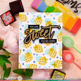 Waffle Flower Strawberries Background Stencil