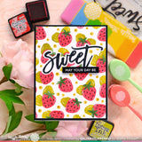 Waffle Flower Strawberries Background Stencil