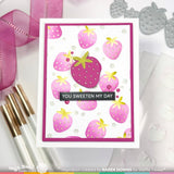 Waffle Flower Strawberries Background Stencil