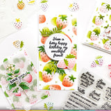 Waffle Flower Strawberries Background Stencil