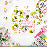 Waffle Flower Strawberries Background Stencil