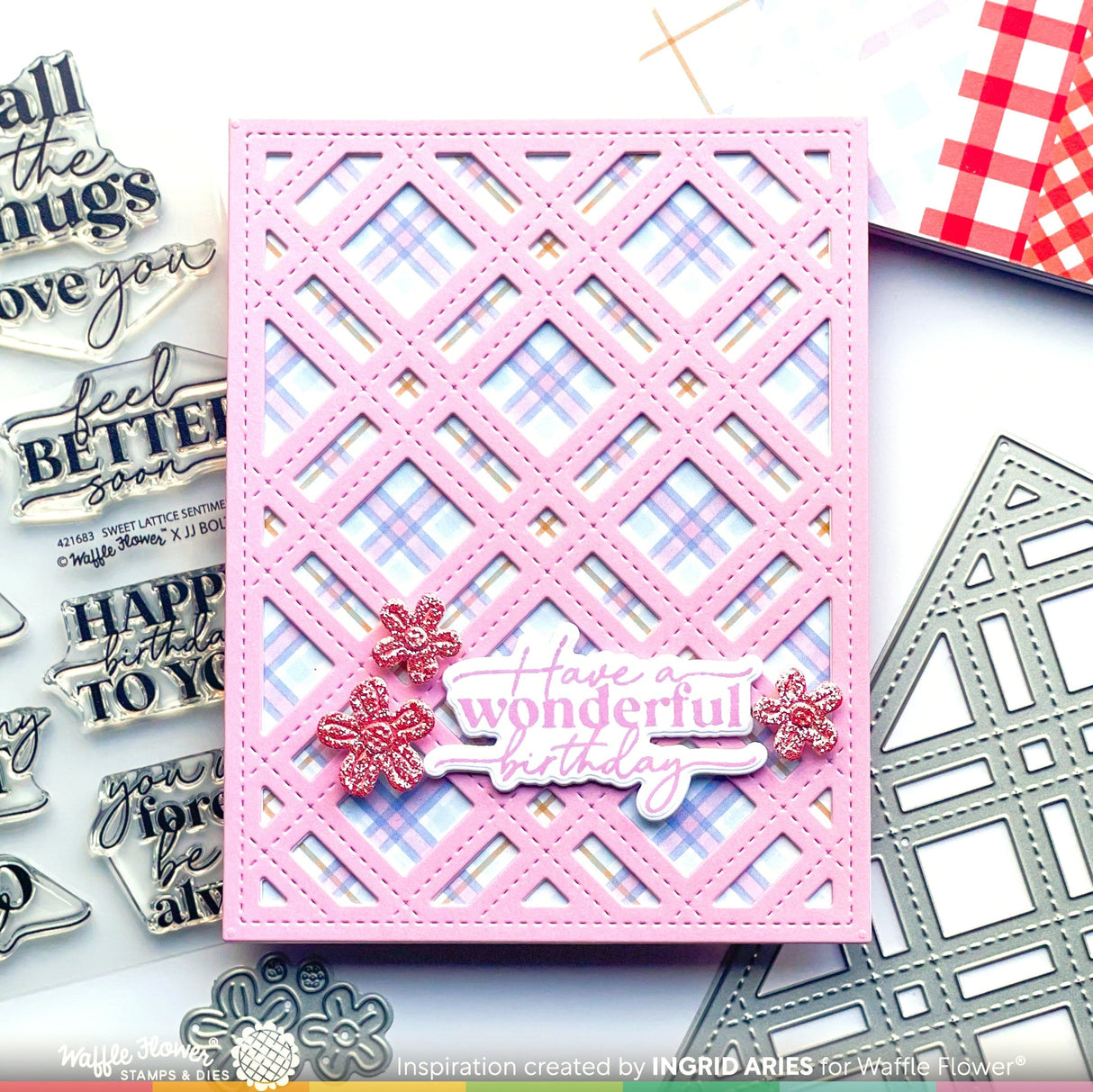Waffle Flower Sweet Plaid Panel Die