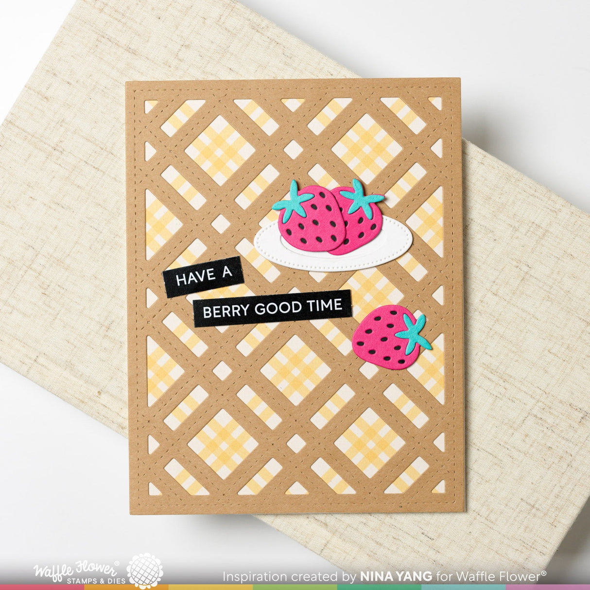 Waffle Flower Berry Sweet Gingham Paper Pad 4.25 x 5.5