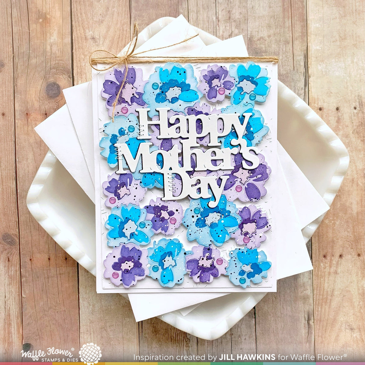 Waffle Flower Painted Flowers Background Die and Stencil Bundle