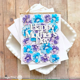 Waffle Flower Painted Flowers Background Die and Stencil Bundle