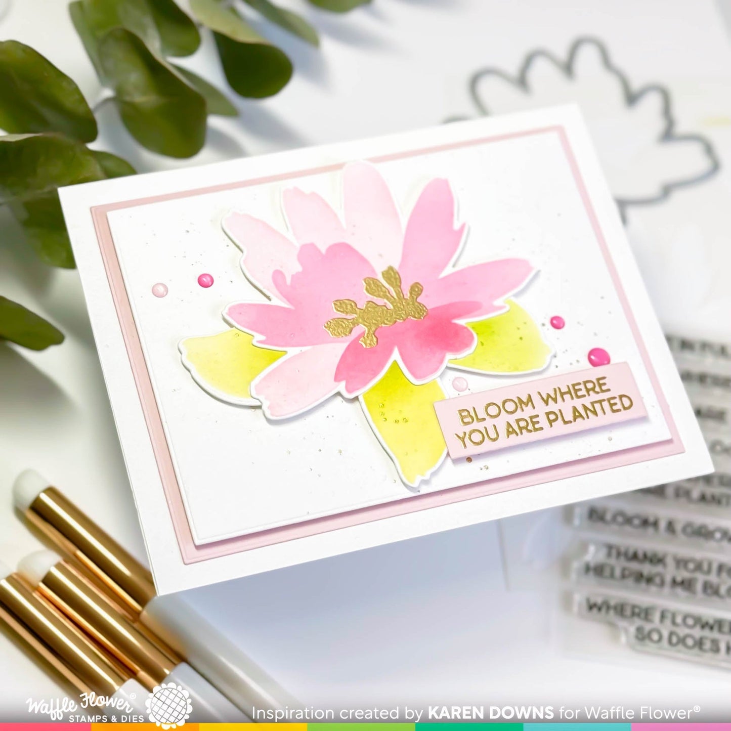 Waffle Flower Small Sentiments Bloom Stamp Set