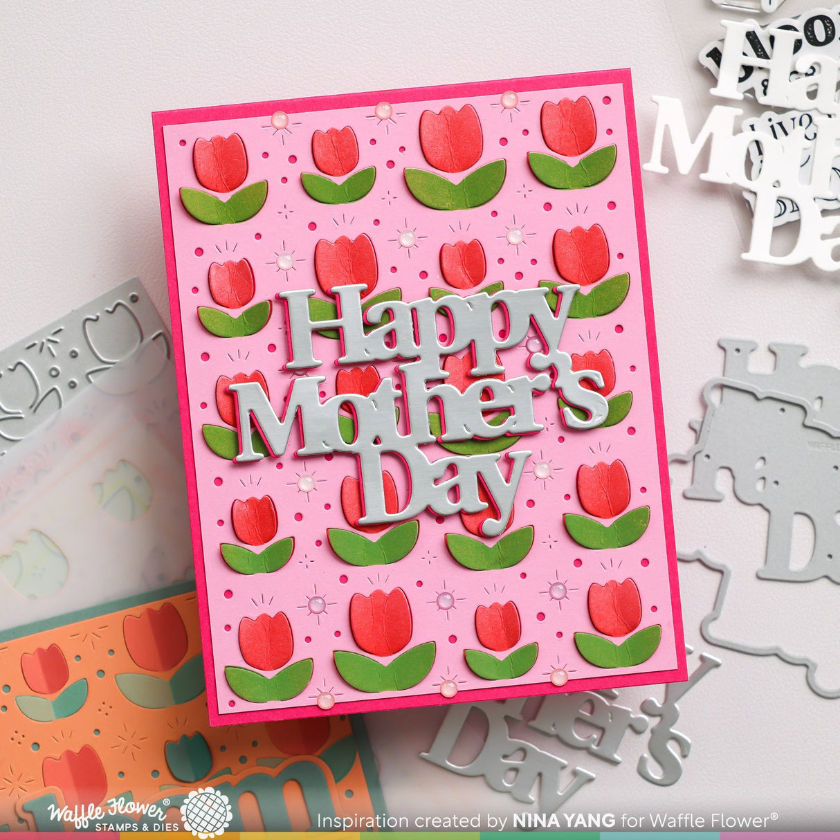Waffle Flower Mother's Day Word Die