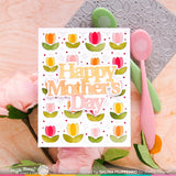 Waffle Flower Pop Up Tulips Panel Die & Lovely Tulips Stencil Combo