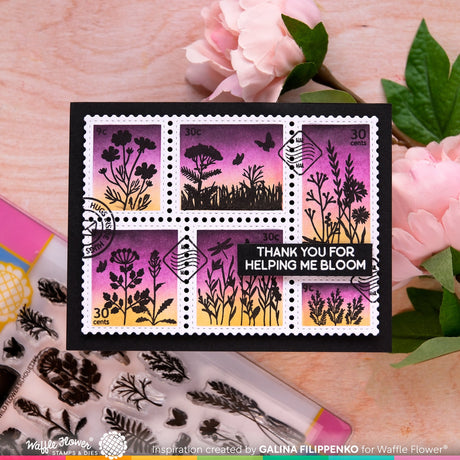 Waffle Flower Wildflowers Silhouette Stamp