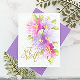 Waffle Flower Print & Script Get Well Die