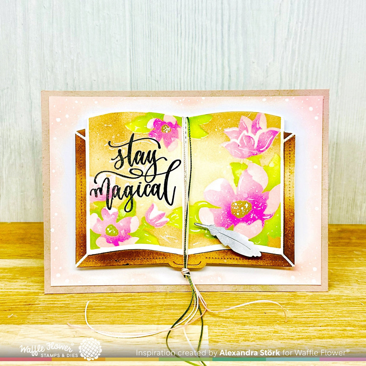 Waffle Flower Open Book Floral Stencil