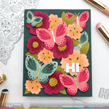 Waffle Flower Butterfly Blossom Texture Die & Coloring Stencil Bundle
