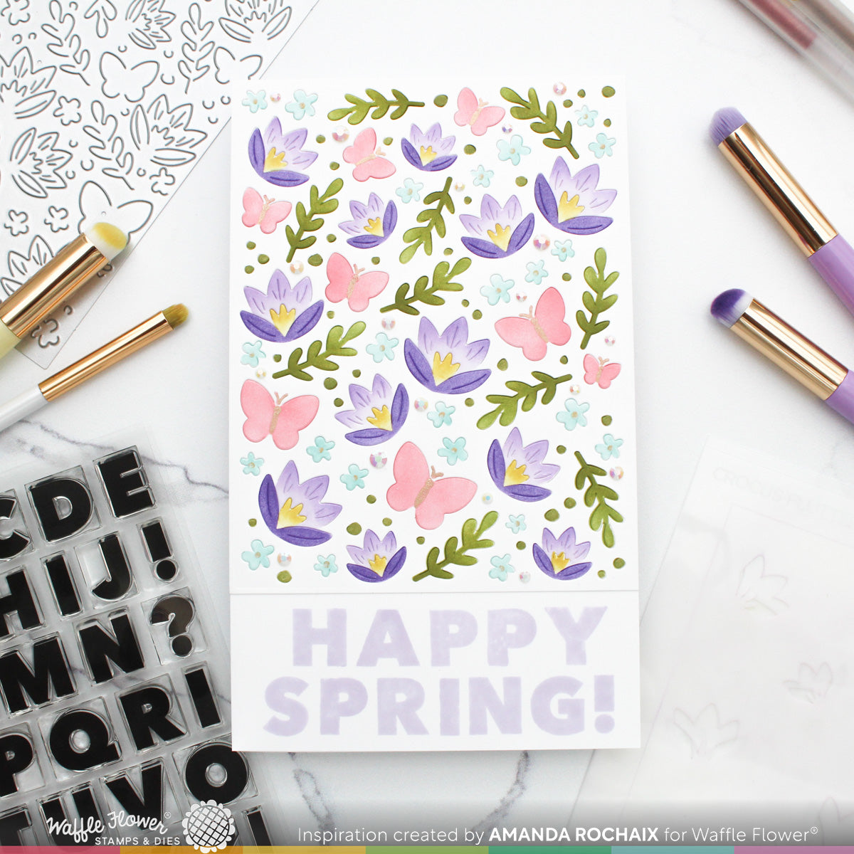 Waffle Flower Crocus Flutter Die & Stencil Bundle