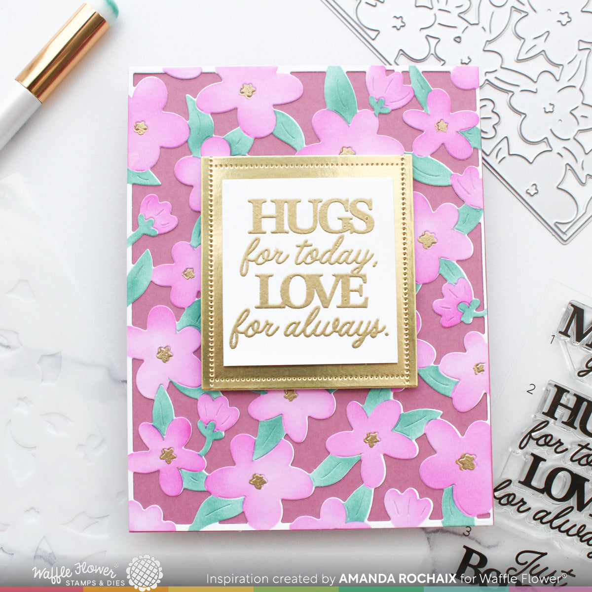 Waffle Flower Mod Blossom Die & Stencil Bundle