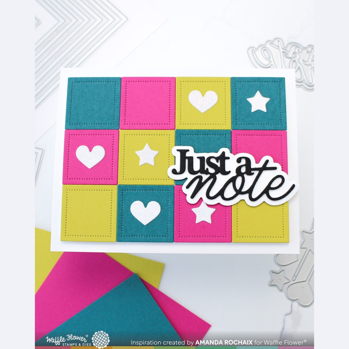 Waffle Flower Nesting Piercing Squares Die