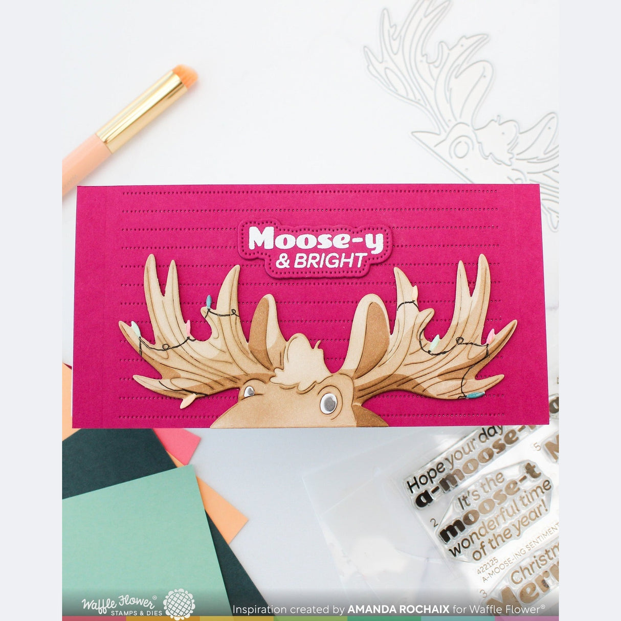 Waffle Flower Holiday Moose Die-n-stencil
