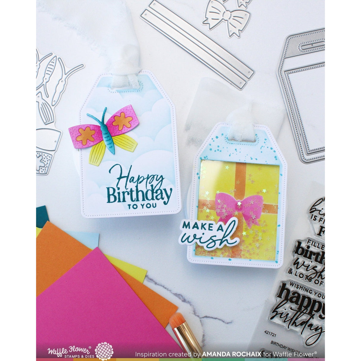 Waffle Flower Nesting Piercing Tags Die-n-stencil