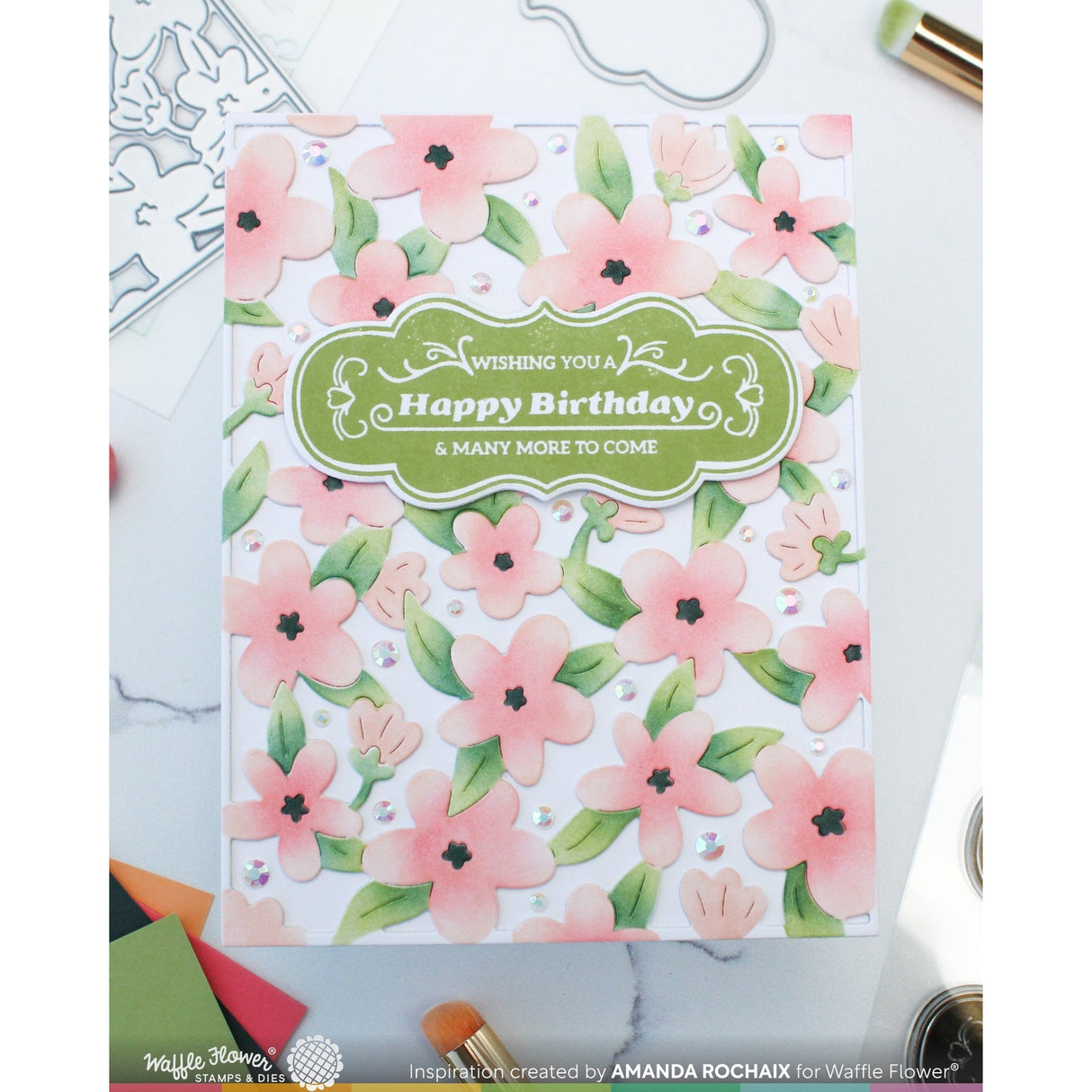 Waffle Flower Vintage Label 1 Die